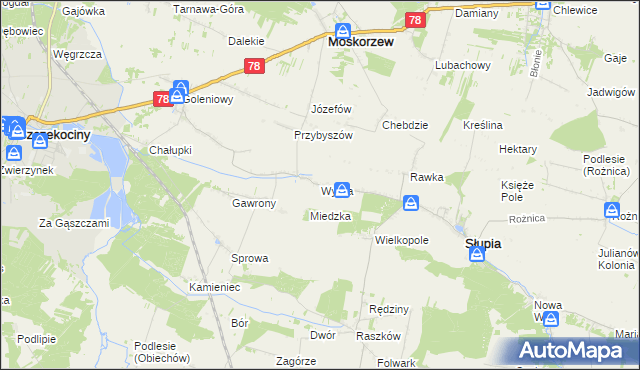 mapa Wywła, Wywła na mapie Targeo