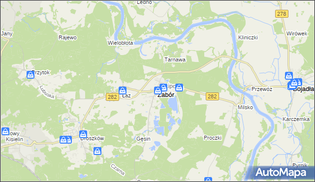 mapa Zabór, Zabór na mapie Targeo