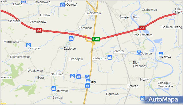 mapa Zadąbrowie gmina Radymno, Zadąbrowie gmina Radymno na mapie Targeo