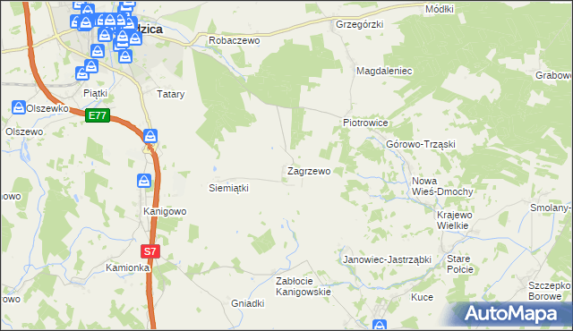 mapa Zagrzewo, Zagrzewo na mapie Targeo