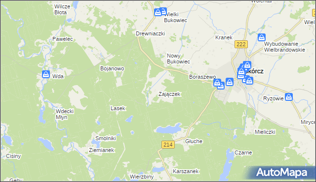 mapa Zajączek gmina Skórcz, Zajączek gmina Skórcz na mapie Targeo