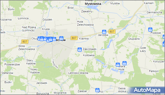 mapa Zakrzówek gmina Żelechów, Zakrzówek gmina Żelechów na mapie Targeo