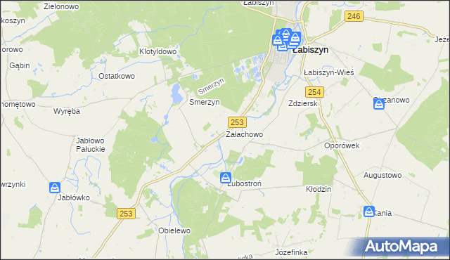 mapa Załachowo, Załachowo na mapie Targeo