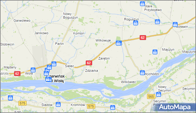 mapa Zarębin, Zarębin na mapie Targeo