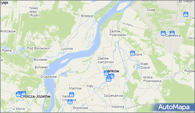mapa Zastów Karczmiski, Zastów Karczmiski na mapie Targeo