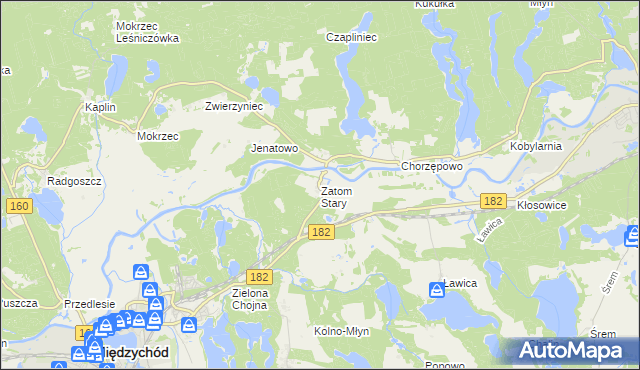 mapa Zatom Stary, Zatom Stary na mapie Targeo