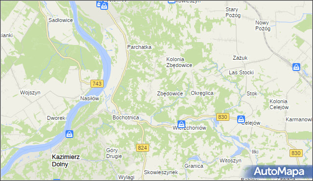 mapa Zbędowice, Zbędowice na mapie Targeo