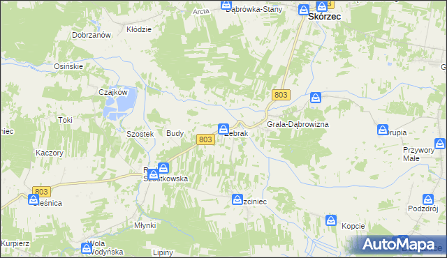 mapa Żebrak, Żebrak na mapie Targeo