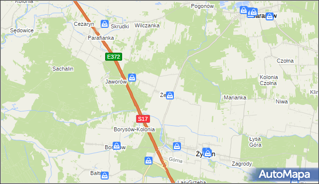mapa Żerdź gmina Żyrzyn, Żerdź gmina Żyrzyn na mapie Targeo