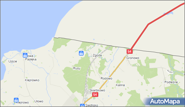 mapa Zgoda gmina Braniewo, Zgoda gmina Braniewo na mapie Targeo