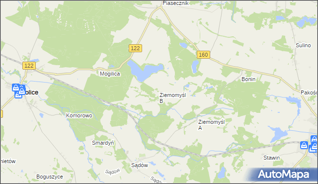 mapa Ziemomyśl B, Ziemomyśl B na mapie Targeo