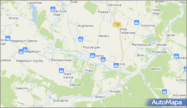 mapa Złotniki gmina Małogoszcz, Złotniki gmina Małogoszcz na mapie Targeo