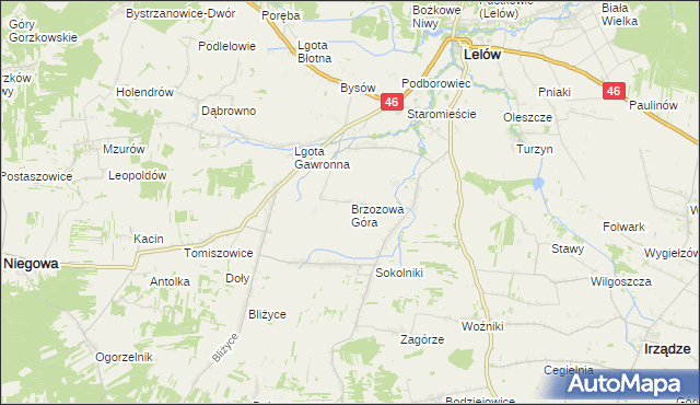 mapa Brzozowa Góra, Brzozowa Góra na mapie Targeo