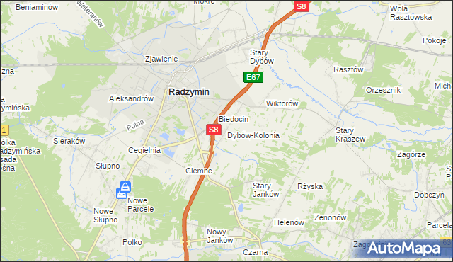 mapa Dybów-Kolonia, Dybów-Kolonia na mapie Targeo