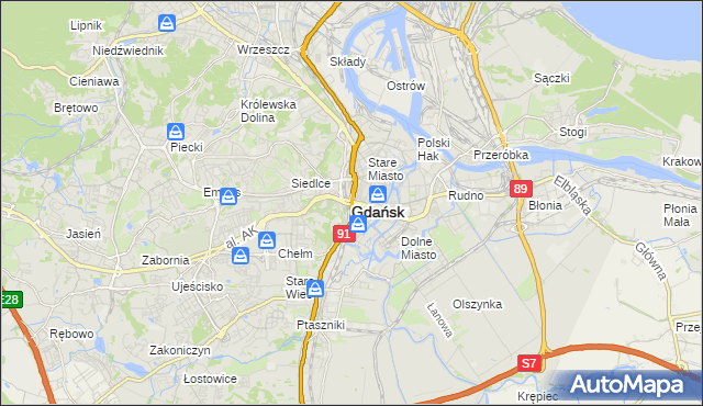 mapa Gdańska, Gdańsk na mapie Targeo