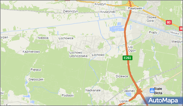 mapa Łochowo, Łochowo na mapie Targeo