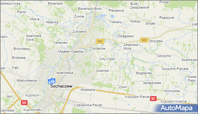 mapa Orły-Cesin, Orły-Cesin na mapie Targeo