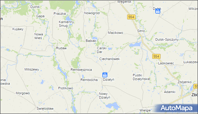 mapa Ciechanówek, Ciechanówek na mapie Targeo