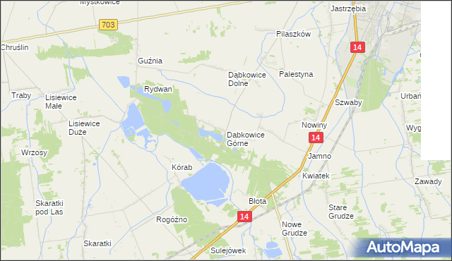 mapa Dąbkowice Górne, Dąbkowice Górne na mapie Targeo