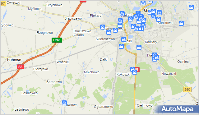 mapa Dalki, Dalki na mapie Targeo