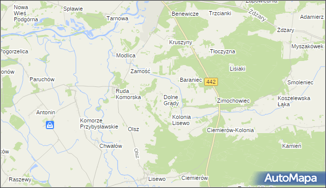 mapa Dolne Grądy, Dolne Grądy na mapie Targeo