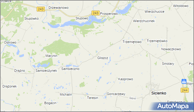 mapa Gliszcz, Gliszcz na mapie Targeo