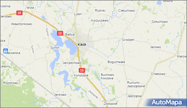 mapa Kikół-Wieś, Kikół-Wieś na mapie Targeo