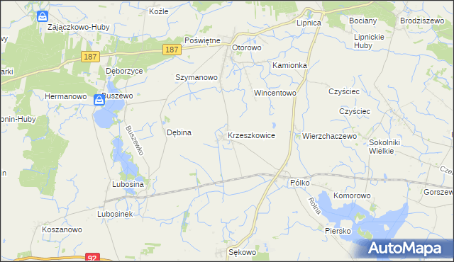 mapa Krzeszkowice, Krzeszkowice na mapie Targeo