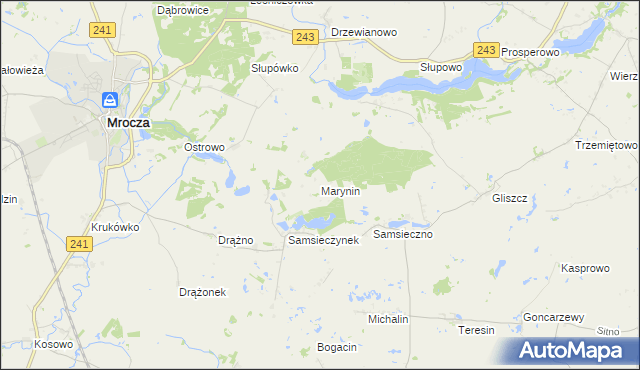 mapa Marynin gmina Sicienko, Marynin gmina Sicienko na mapie Targeo