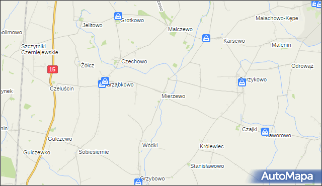 mapa Mierzewo, Mierzewo na mapie Targeo