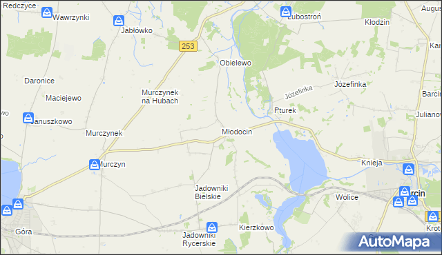 mapa Młodocin, Młodocin na mapie Targeo
