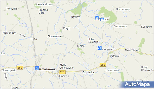 mapa Sielec gmina Żnin, Sielec gmina Żnin na mapie Targeo