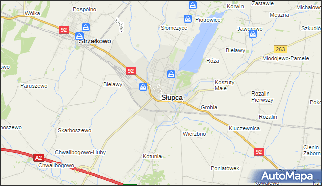 mapa Słupca, Słupca na mapie Targeo