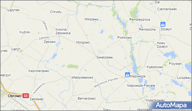 mapa Świętosław gmina Ciechocin, Świętosław gmina Ciechocin na mapie Targeo