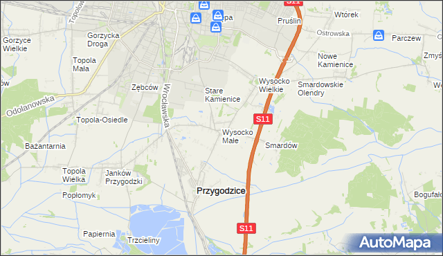 mapa Wysocko Małe, Wysocko Małe na mapie Targeo