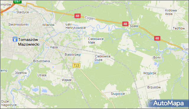 mapa Ciebłowice Duże, Ciebłowice Duże na mapie Targeo