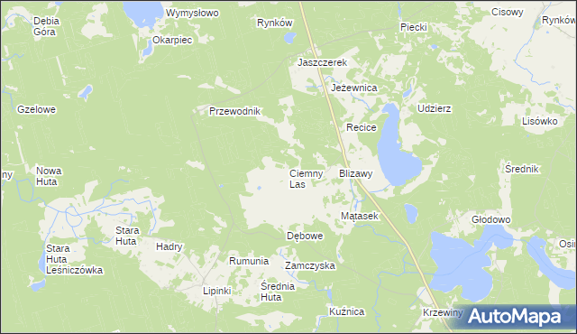 mapa Ciemny Las, Ciemny Las na mapie Targeo