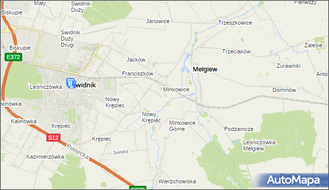 mapa Minkowice-Kolonia, Minkowice-Kolonia na mapie Targeo