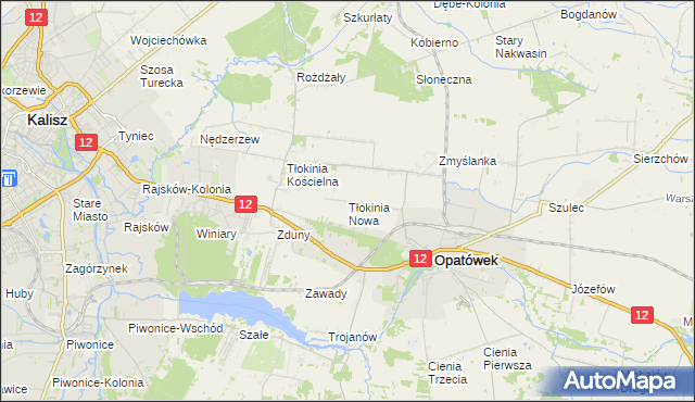 mapa Tłokinia Nowa, Tłokinia Nowa na mapie Targeo