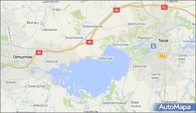 mapa Głębinów, Głębinów na mapie Targeo