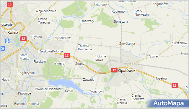 mapa Tłokinia Nowa, Tłokinia Nowa na mapie Targeo