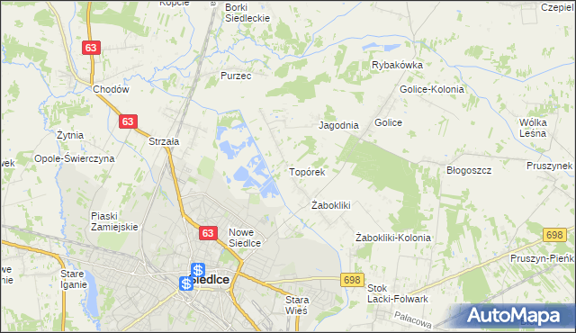 mapa Topórek, Topórek na mapie Targeo