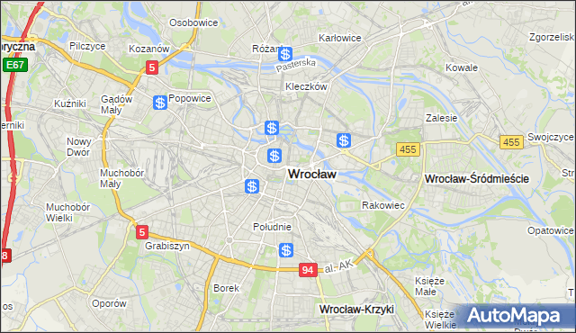 mapa Wrocławia, Wrocław na mapie Targeo