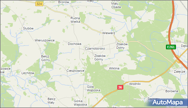 mapa Zbaków Górny, Zbaków Górny na mapie Targeo