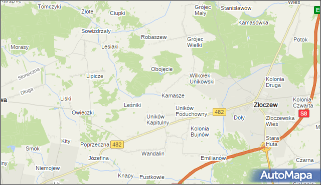 mapa Kamasze, Kamasze na mapie Targeo