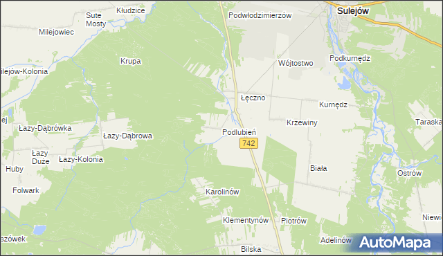 mapa Podlubień, Podlubień na mapie Targeo