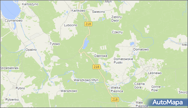 mapa Dąbrowa gmina Krokowa, Dąbrowa gmina Krokowa na mapie Targeo