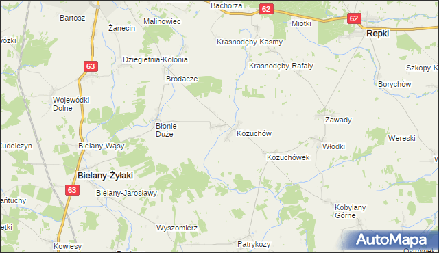 mapa Błonie Małe, Błonie Małe na mapie Targeo