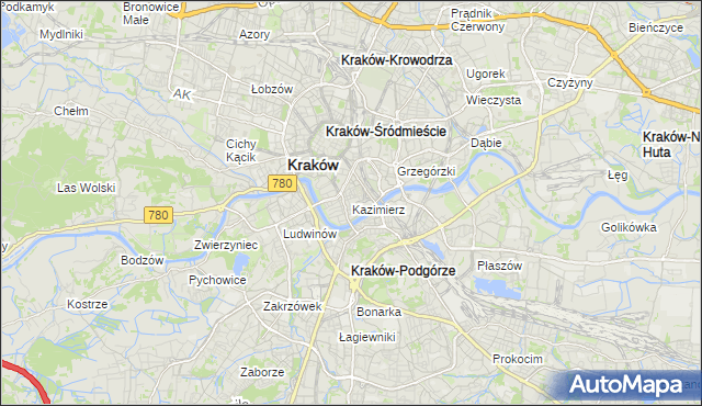 mapa Kazimierz gmina Kraków, Kazimierz gmina Kraków na mapie Targeo