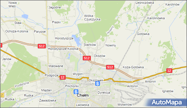 mapa Okszów, Okszów na mapie Targeo